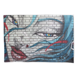 グラフィティアジアの少女 枕カバー