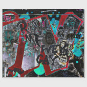 グラフィティアモダンーバングランジ通りアート  ラッピングペーパー (フラット)