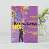 グラフィティアーティストの女の子 バー ミツバの招待状 招待状 (スタンド正面)