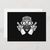 グラフィティアーティストガスマスクアーバンスプレー缶画家H ポストカード (正面/裏面)