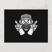 グラフィティアーティストガスマスクアーバンスプレー缶画家H ポストカード (正面)