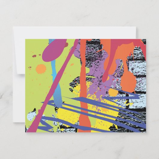 グラフィティアーティストガールバルミツワー招待状返信カード 出欠カード (裏面)