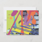 グラフィティアーティストガールバルミツワー招待状返信カード 招待状 (裏面)