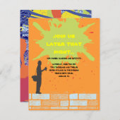 グラフィティアーティストバーバルミツワー招待状パーティーカード 招待状 (正面/裏面)