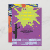 グラフィティアーティストバーバルミツワー招待状パーティーカード 招待状 (正面/裏面)