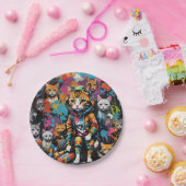 グラフィティアーティストレジェンドキャット誕生日 ペーパープレート (パーティー)