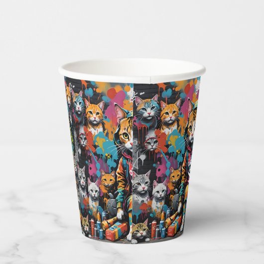グラフィティアーティストレジェンドキャット誕生日 紙コップ (右)