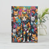 グラフィティアーティスト通りキャット40歳の誕生日 招待状 (スタンド正面)