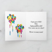 グラフィティアーティスト通り猫マイルストーン誕生日 カード (内部)