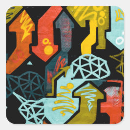 グラフィティアートステッカー スクエアシール