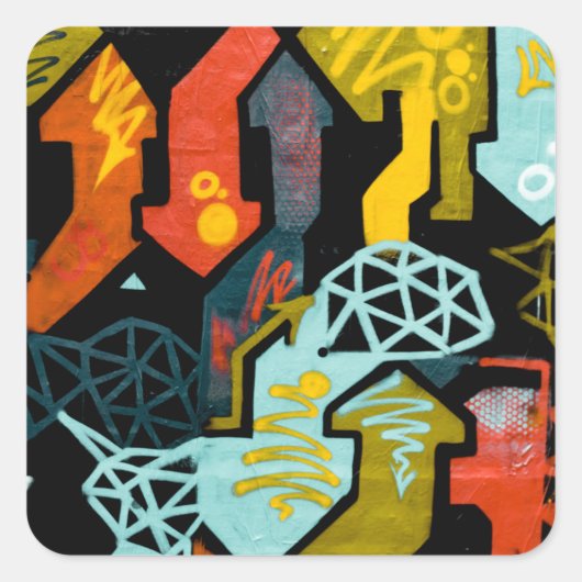 グラフィティアートステッカー スクエアシール (正面)