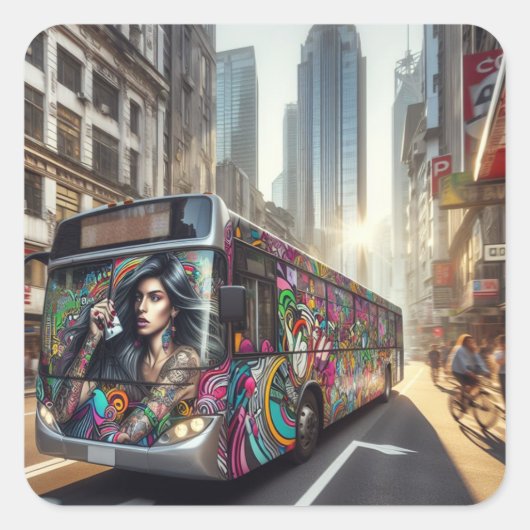 グラフィティアートステッカー スクエアシール (正面)