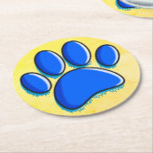 グラフィティアートドッグポープリント ラウンドペーパーコースター (アングル)