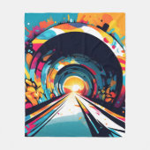 グラフィティアート付きトンネル フリースブランケット (正面)