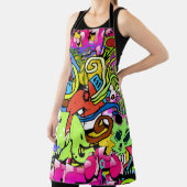 グラフィティアート:ヒップホップスタイル背景 エプロン (インサイチュ)