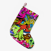 グラフィティアート：ヒップホップスタイル背景 スモールクリスマスストッキング (正面 (吊り時))