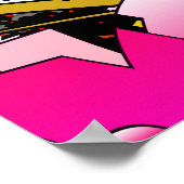 グラフィティアート:ヒップホップスタイル背景 ポスター (角)