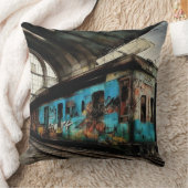 グラフィティアーバン通りアートで廃車 クッション (ブランケット)