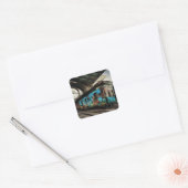 グラフィティアーバン通りアートで廃車 スクエアシール (封筒)