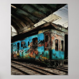 グラフィティアーバン通りアートで廃車 ポスター