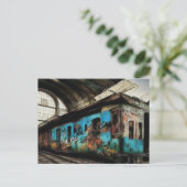 グラフィティアーバン通りアートで廃車 ポストカード (スタンド正面)