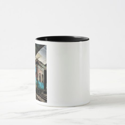 グラフィティアーバン通りアートで廃車 マグカップ (中央)