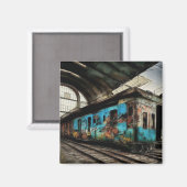 グラフィティアーバン通りアートで廃車 マグネット (正面/裏面)