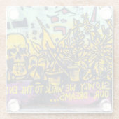 グラフィティアーバン通りアート抽象芸術 ガラスコースター (裏面)