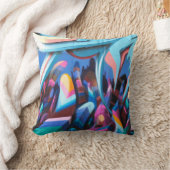 グラフィティアーバン通りアート クッション (ブランケット)