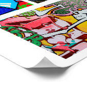 グラフィティアーバン通り抽象芸術アートコラージシート ポスター (角)