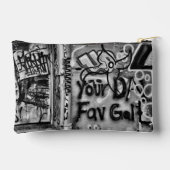 グラフィティアーバン通り白黒グランジ アクセサリーポーチ (裏面)