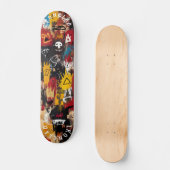 グラフィティインスパイアはっきりした抽象芸術記号とスカル スケートボード (正面)