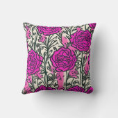 グラフィティインスパイアバラパターンピンクブラック クッション (裏面)