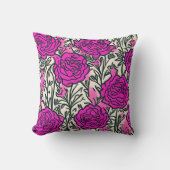 グラフィティインスパイアバラパターンピンクブラック クッション (正面)