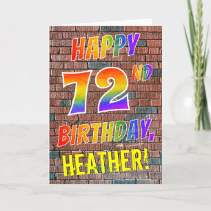グラフィティインスパイアレインボールルハッピーエンド72番誕生日 カード