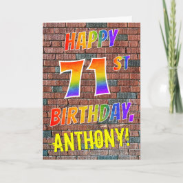 グラフィティインスパイアレインボールルハッピーセスト71ST誕生日 カード
