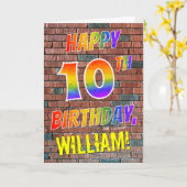 グラフィティインスパイアレインボールルハッピー10th誕生日 カード (黄色い花)