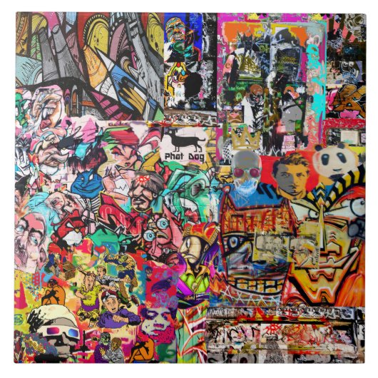 グラフィティウォールアートコラージュ タイル (正面)