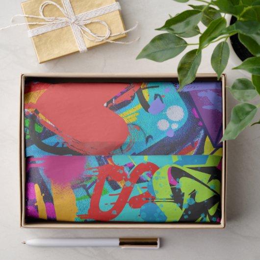 グラフィティウォールアーバン鮮やかドデクページ紙 薄葉紙 (ギフト)