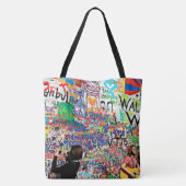 グラフィティウォールストリートミュージシャン&アーティストトート トートバッグ (裏面)