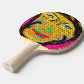 グラフィティウォールスポーツマンポートレートピンクイエローアート 卓球ラケット (正面アングル)