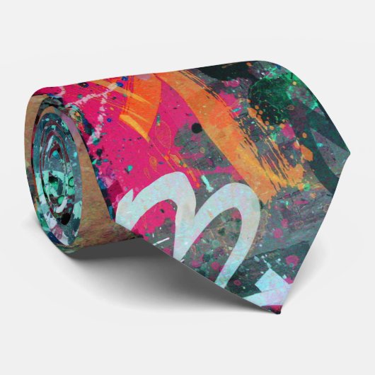 グラフィティウォール及びスプレー絵を描(ばちゃばちゃ)跳ねる ネクタイ (ロール)