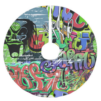 グラフィティウォール：アーバンヒップホップ ブラッシュドポリエステルツリースカート