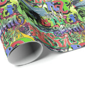 グラフィティウォール：アーバンヒップホップ ラッピングペーパー (ロールコーナー)