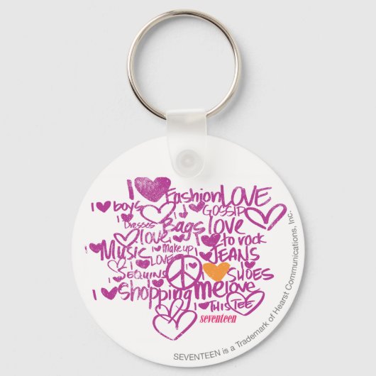 グラフィティオレンジ/紫 キーホルダー (正面)