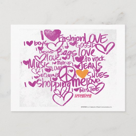 グラフィティオレンジ/紫 ポストカード (正面)