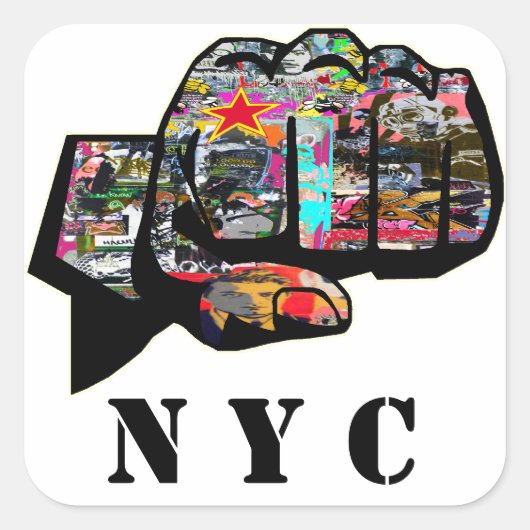 グラフィティカスタム拳 スクエアシール (正面)