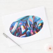 グラフィティカッコいいウォール 楕円形シール (封筒)