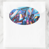 グラフィティカッコいいウォール 楕円形シール (バッグ)