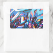 グラフィティカッコいいウォール 長方形シール (バッグ)